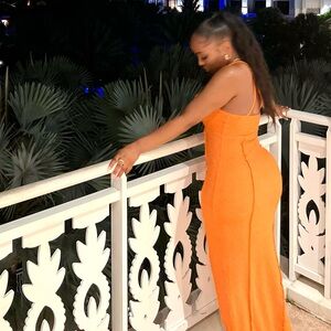 Orange Naked Wardrobe maxi dress